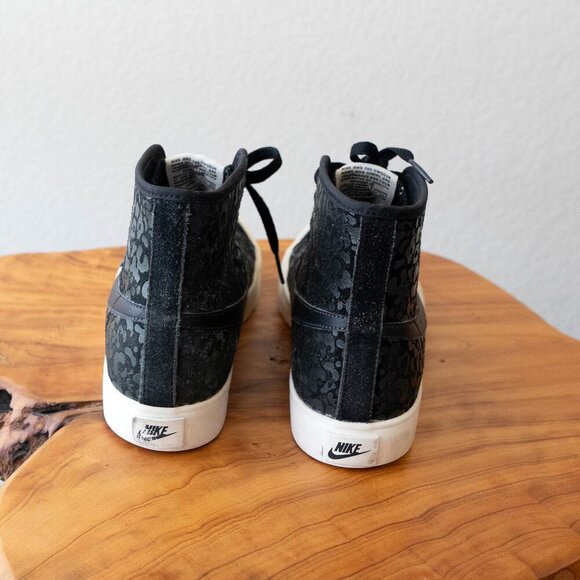 NIKE PRIMO COURT MID SZ 7 BLACK SUEDE LEOPARD LIMITED EDITION TRAINERS - Picture 4 of 7